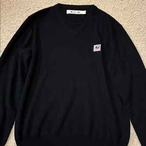 UGA Georgia Bulldogs Men's Black V-Neck Cashmere Sweater